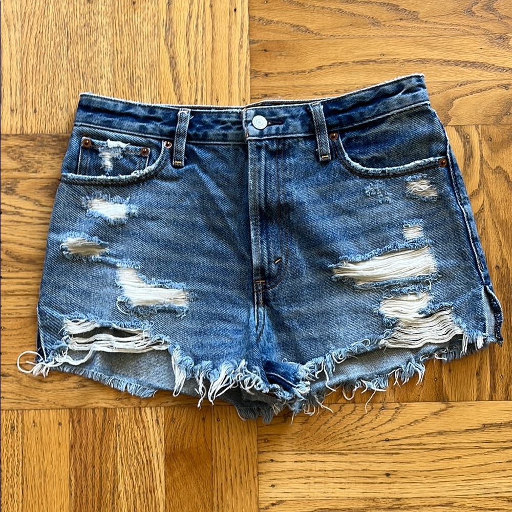 A&F High Rise Denim Shorts